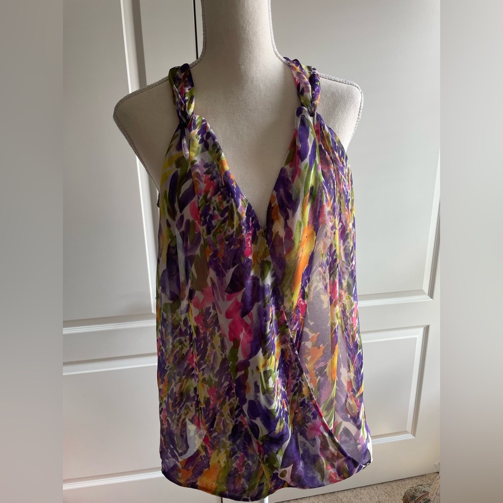 CAbi Sheer Sleeveless Ballerina top size M